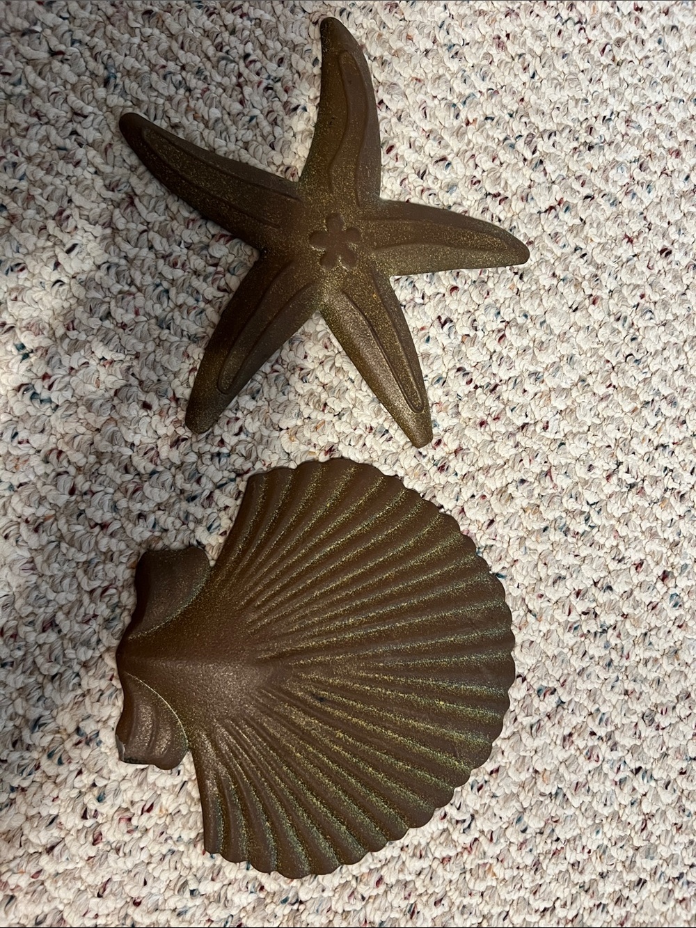 Decorative Metal Starfish and Scallop Shell Wall Plaques